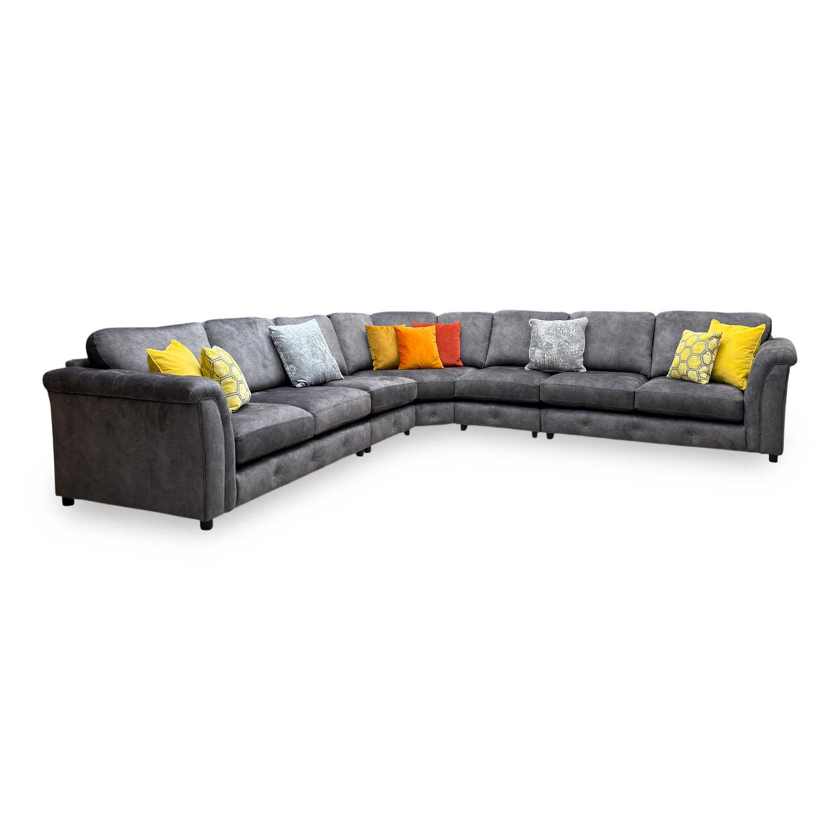 'Aura' Kenzo Mink Dw Ft Velvet Fabric Classic Back XL Corner Sofa