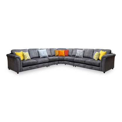 'Aura' Kenzo Mink Dw Ft Velvet Fabric Classic Back XL Corner Sofa