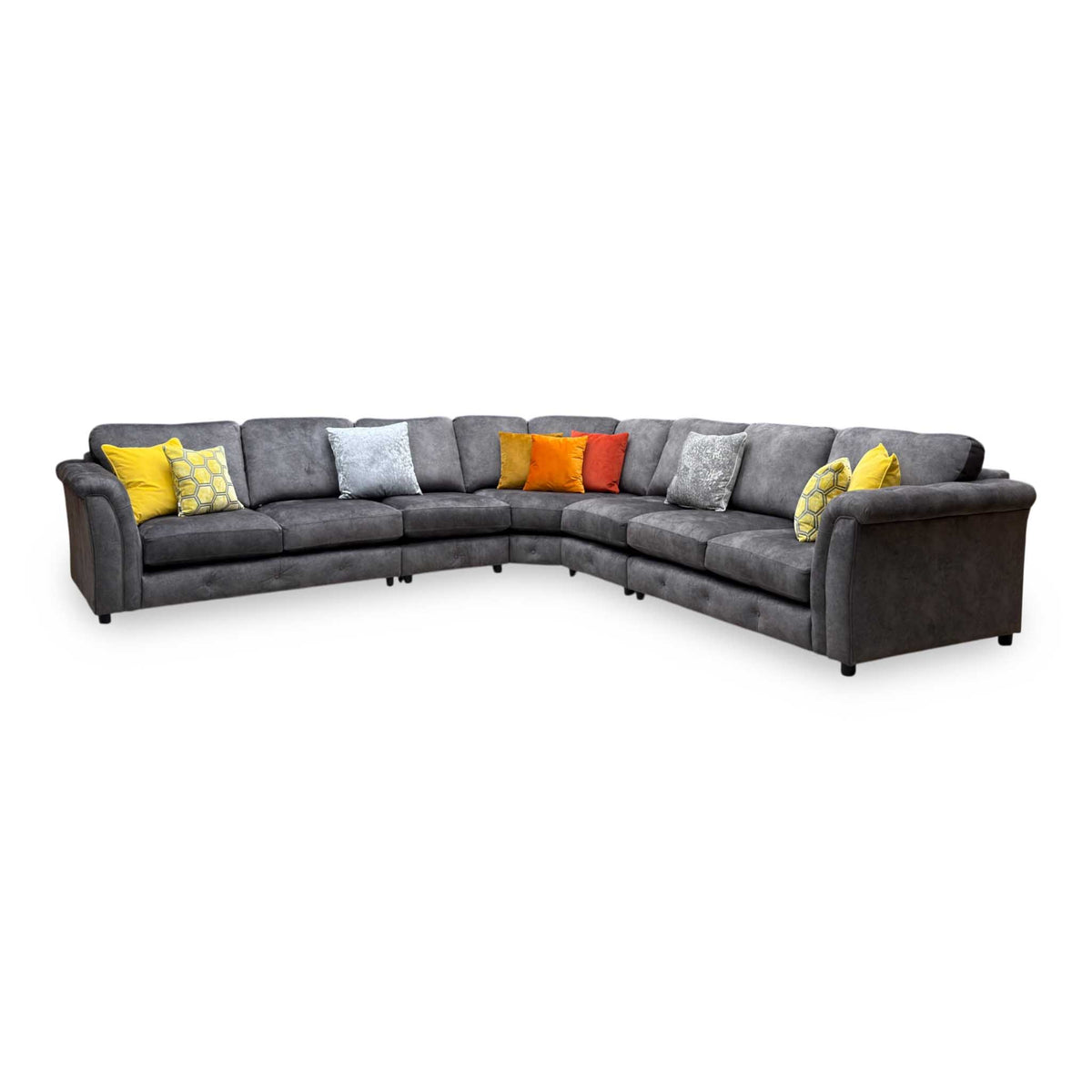 'Aura' Kenzo Mink Dw Ft Velvet Fabric Classic Back XL Corner Sofa