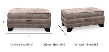 'Mariah' Dapple Chocolate Velvet Fabric Large Storage Footstool