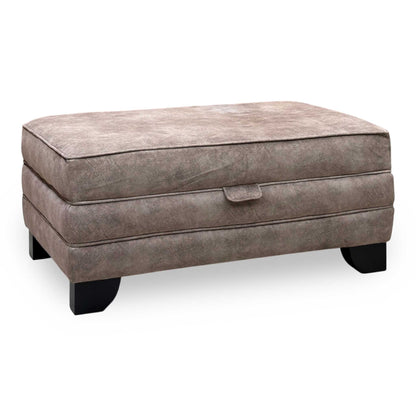 'Mariah' Dapple Chocolate Velvet Fabric Large Storage Footstool