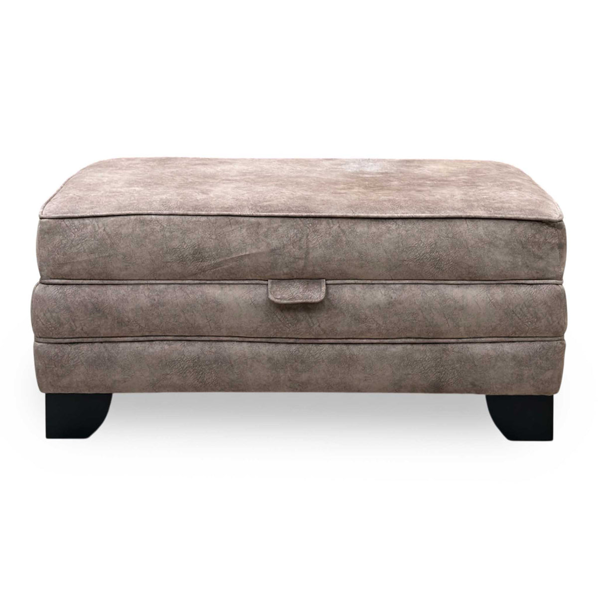 'Mariah' Dapple Chocolate Velvet Fabric Large Storage Footstool