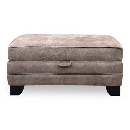 'Mariah' Dapple Chocolate Velvet Fabric Large Storage Footstool