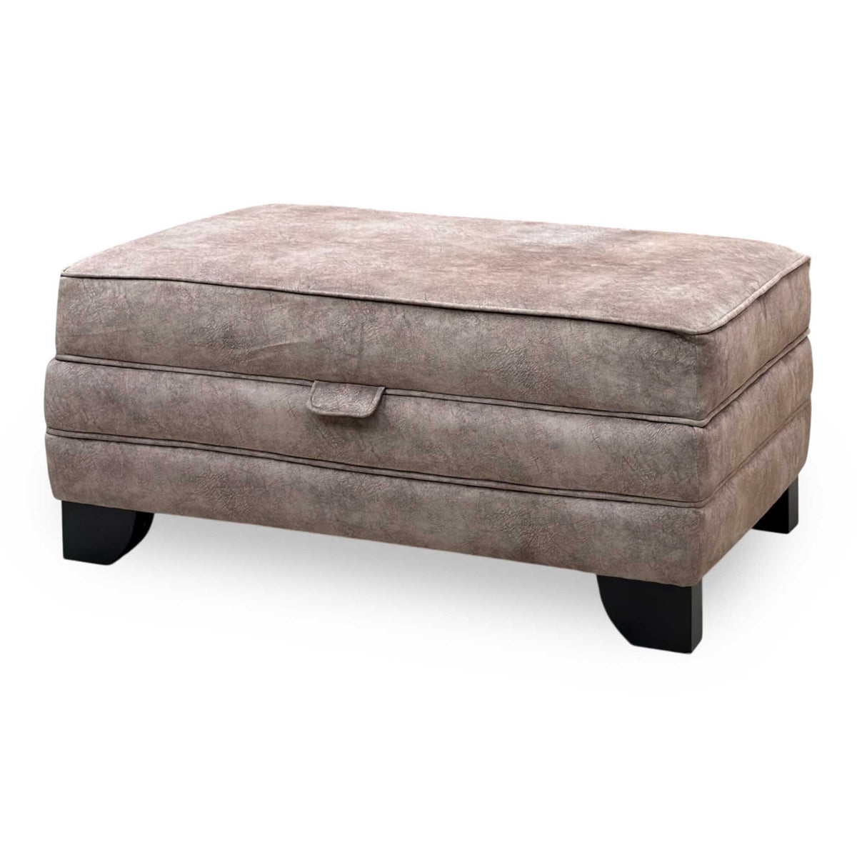 'Mariah' Dapple Chocolate Velvet Fabric Large Storage Footstool
