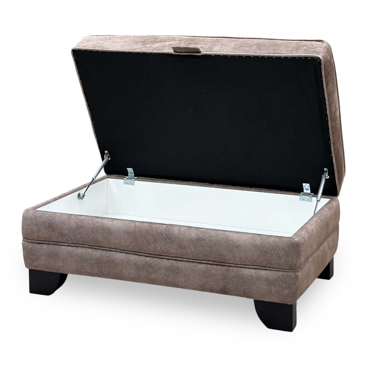 'Mariah' Dapple Chocolate Velvet Fabric Large Storage Footstool