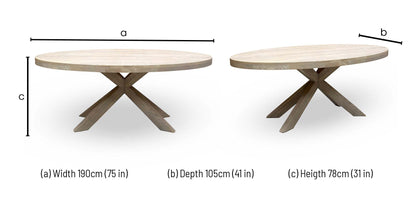 'Falun' Smoked Oak Solid Oak Small Oval Dining Table