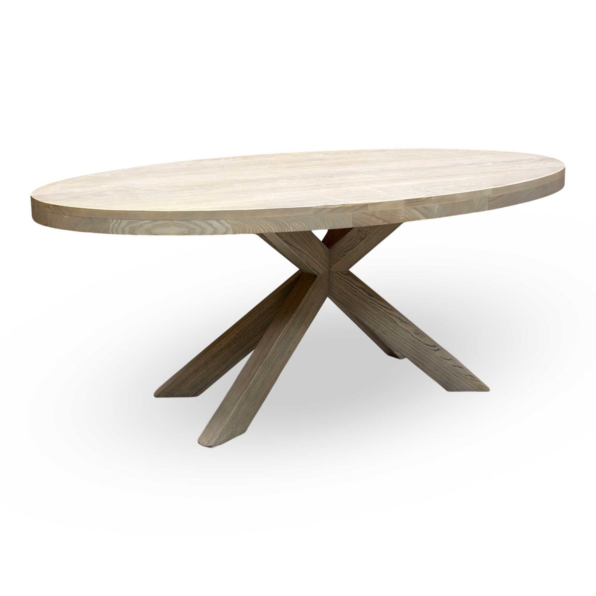 'Falun' Smoked Oak Solid Oak Small Oval Dining Table