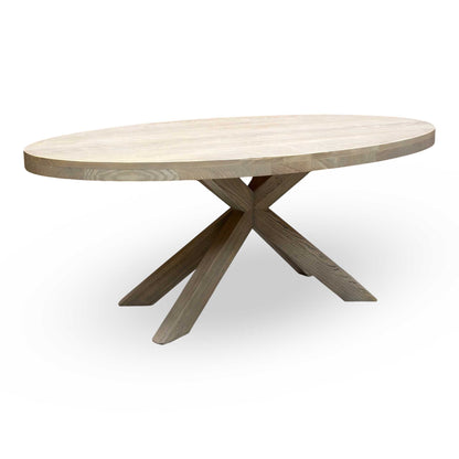 'Falun' Smoked Oak Solid Oak Small Oval Dining Table