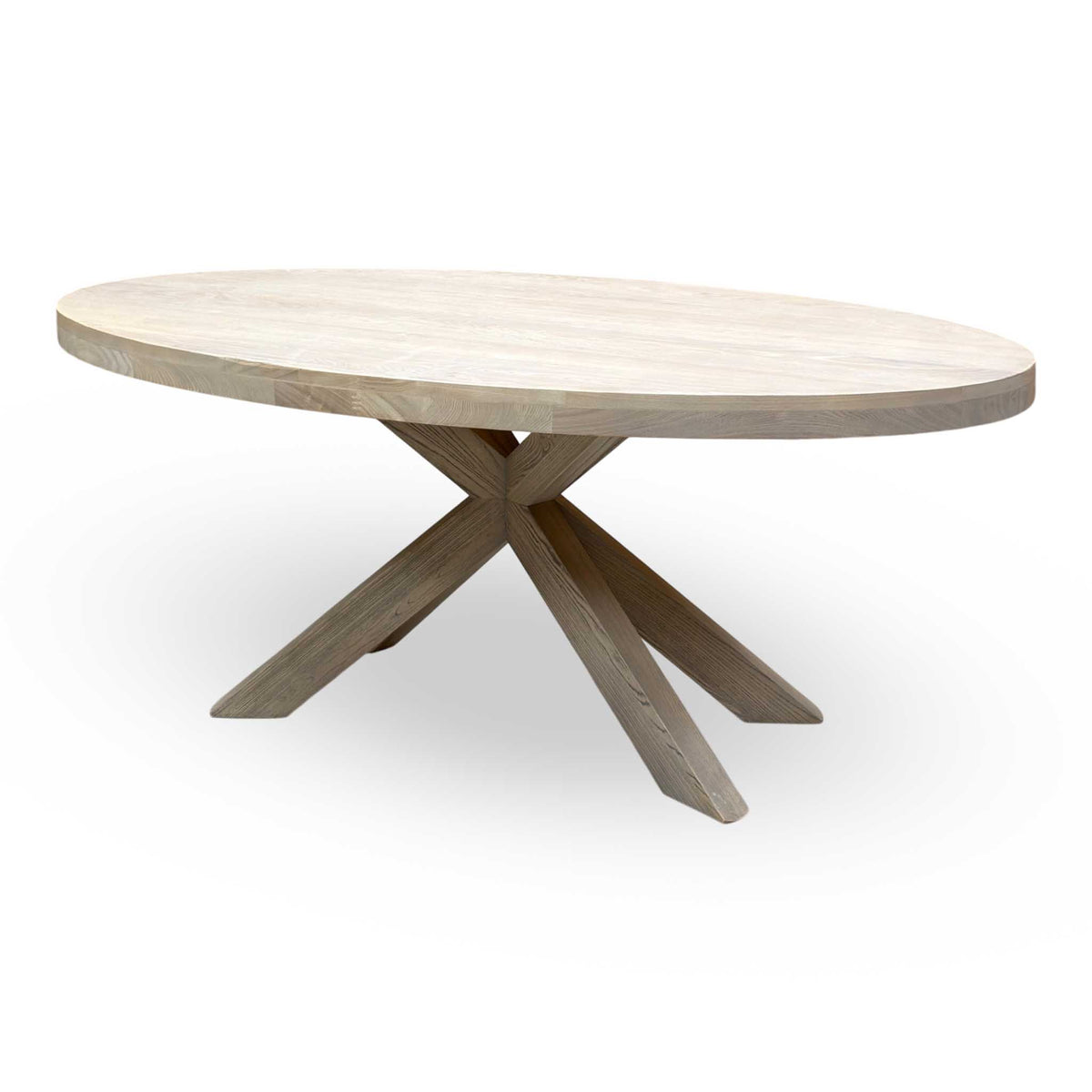 'Falun' Smoked Oak Solid Oak Small Oval Dining Table