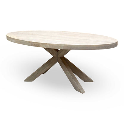 'Falun' Smoked Oak Solid Oak Small Oval Dining Table