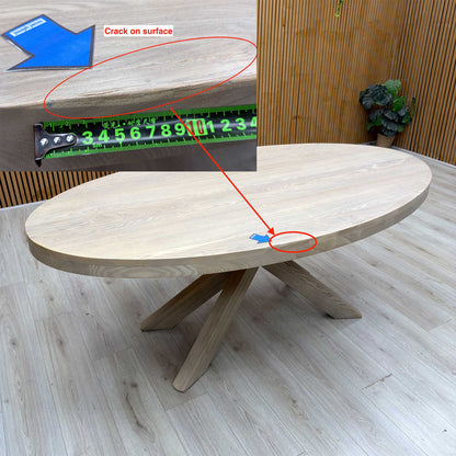 'Falun' Smoked Oak Solid Oak Small Oval Dining Table