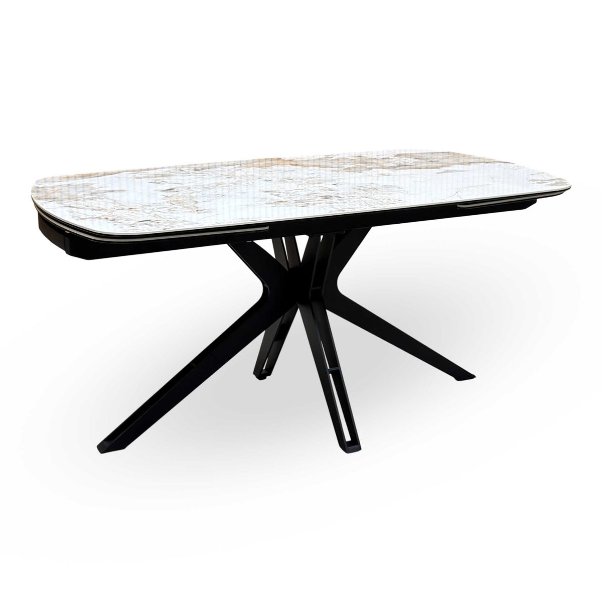 'Jose' Calcutta Marble 160cm Draw Leaf Extending Dining Table