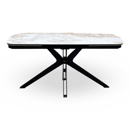 'Jose' Calcutta Marble 160cm Draw Leaf Extending Dining Table