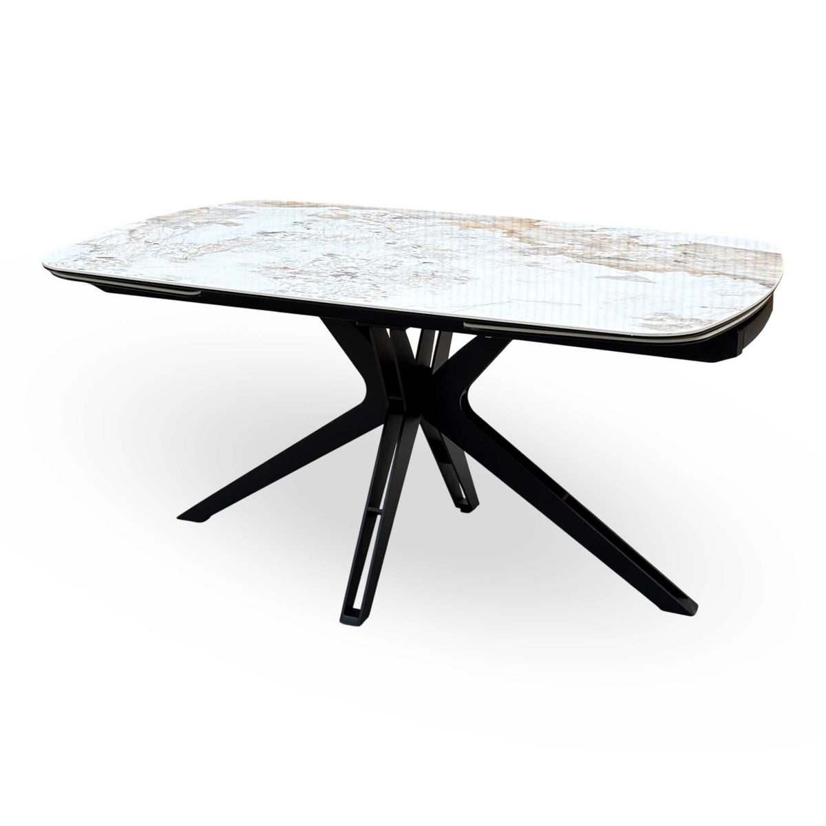 'Jose' Calcutta Marble 160cm Draw Leaf Extending Dining Table