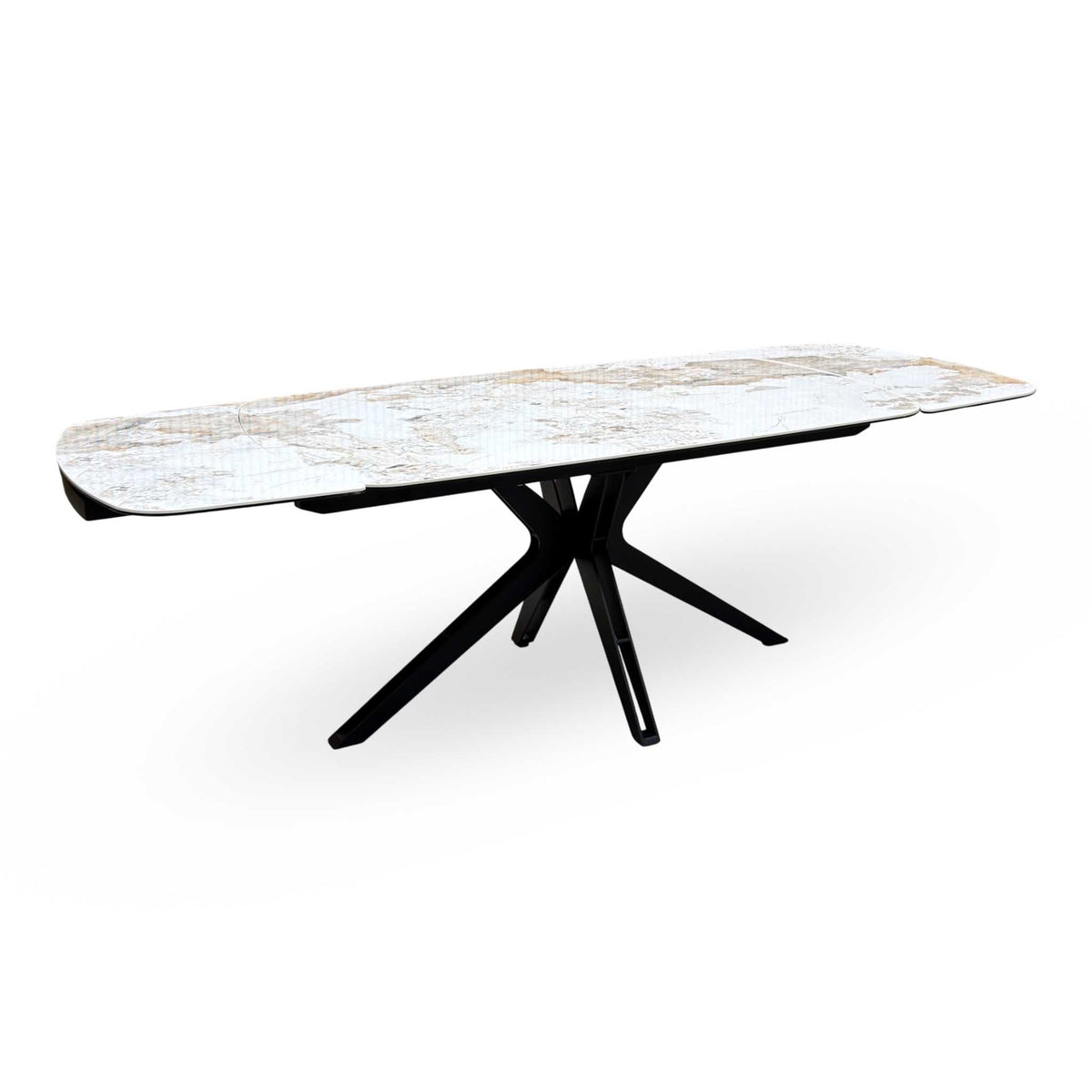 'Jose' Calcutta Marble 160cm Draw Leaf Extending Dining Table