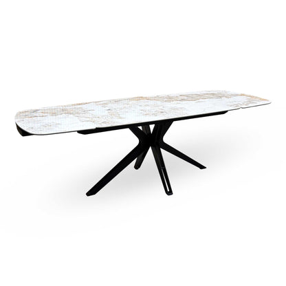 'Jose' Calcutta Marble 160cm Draw Leaf Extending Dining Table