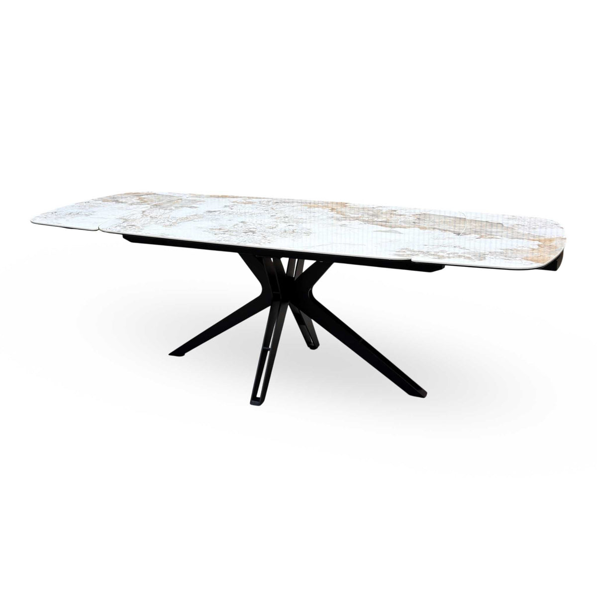 'Jose' Calcutta Marble 160cm Draw Leaf Extending Dining Table