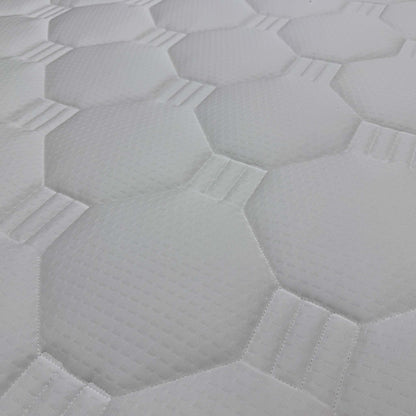 Close-up of the octagonal quilted top of the Nap 2000 natural pocket spring mattress