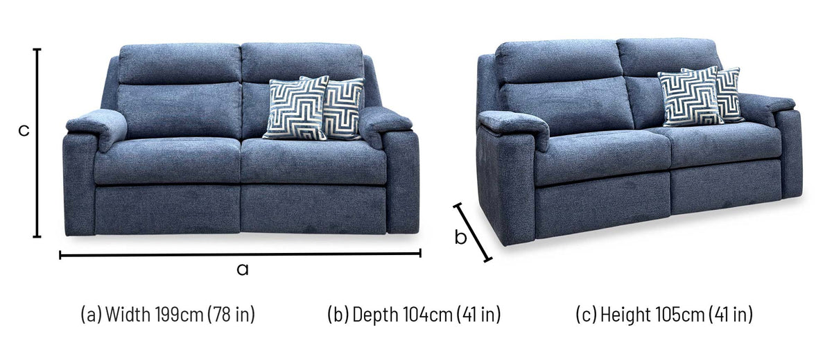 G Plan ‘Thornbury’ A223 Marim Denim Blue Fabric 3 Seater Sofa
