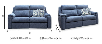 G Plan ‘Thornbury’ A223 Marim Denim Blue Fabric 3 Seater Sofa