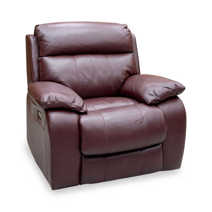 World of Leather ‘Moreno’ An-751b Burgundy Leather Power Recliner Chair