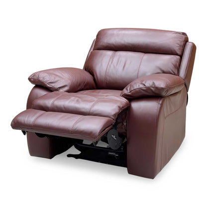 World of Leather ‘Moreno’ An-751b Burgundy Leather Power Recliner Chair