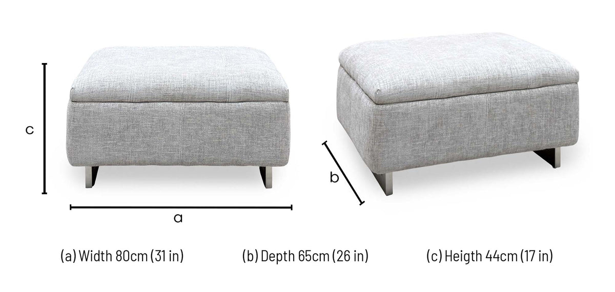 'Moet' 14445 Anivia Khaki Fabric Large Standard Footstool