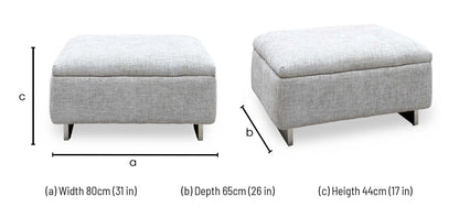 'Moet' 14445 Anivia Khaki Fabric Large Standard Footstool