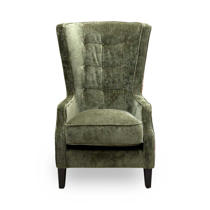 ‘Garland’ Cali Olive-Avi Green Heritage Dw Ft Patterned Fabric Accent Chair