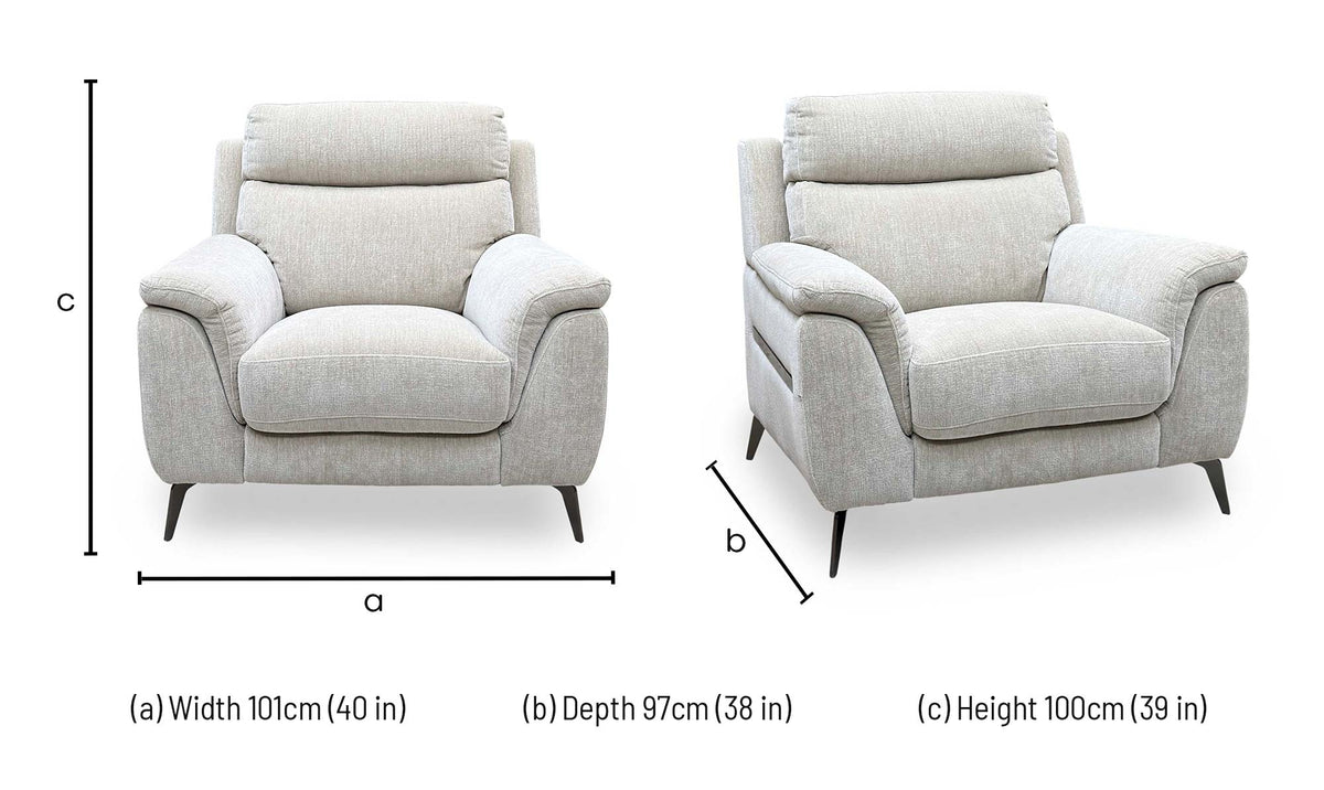 'Eclipse' Fab-Crn-R120 Beige Gm Fabric Chair