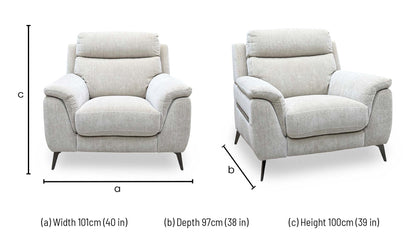 'Eclipse' Fab-Crn-R120 Beige Gm Fabric Chair