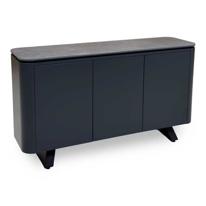 'Warrior' Grey Sintered Stone Top 3 Door Sideboard