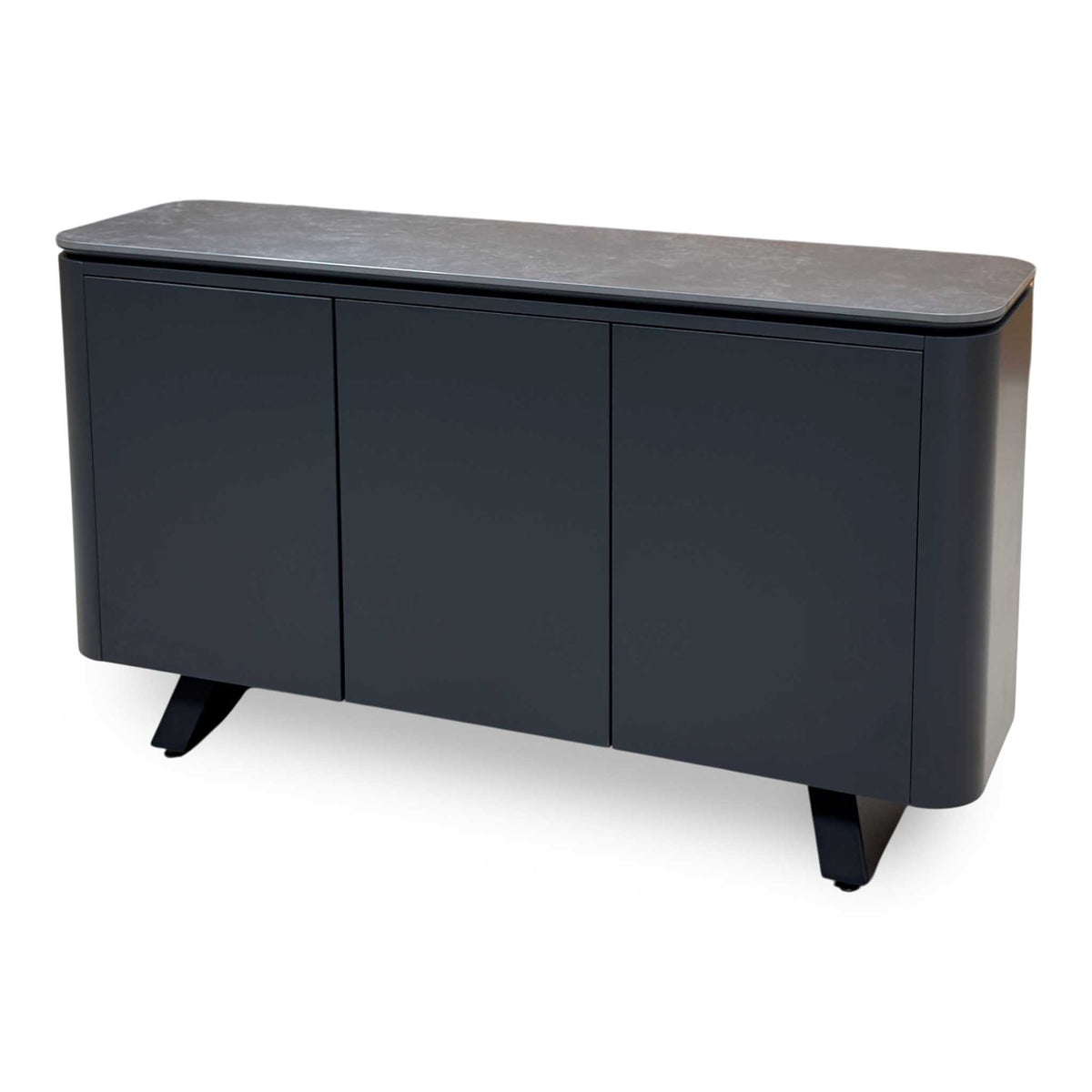 'Warrior' Grey Sintered Stone Top 3 Door Sideboard