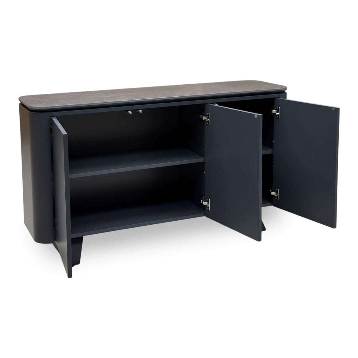 'Warrior' Grey Sintered Stone Top 3 Door Sideboard