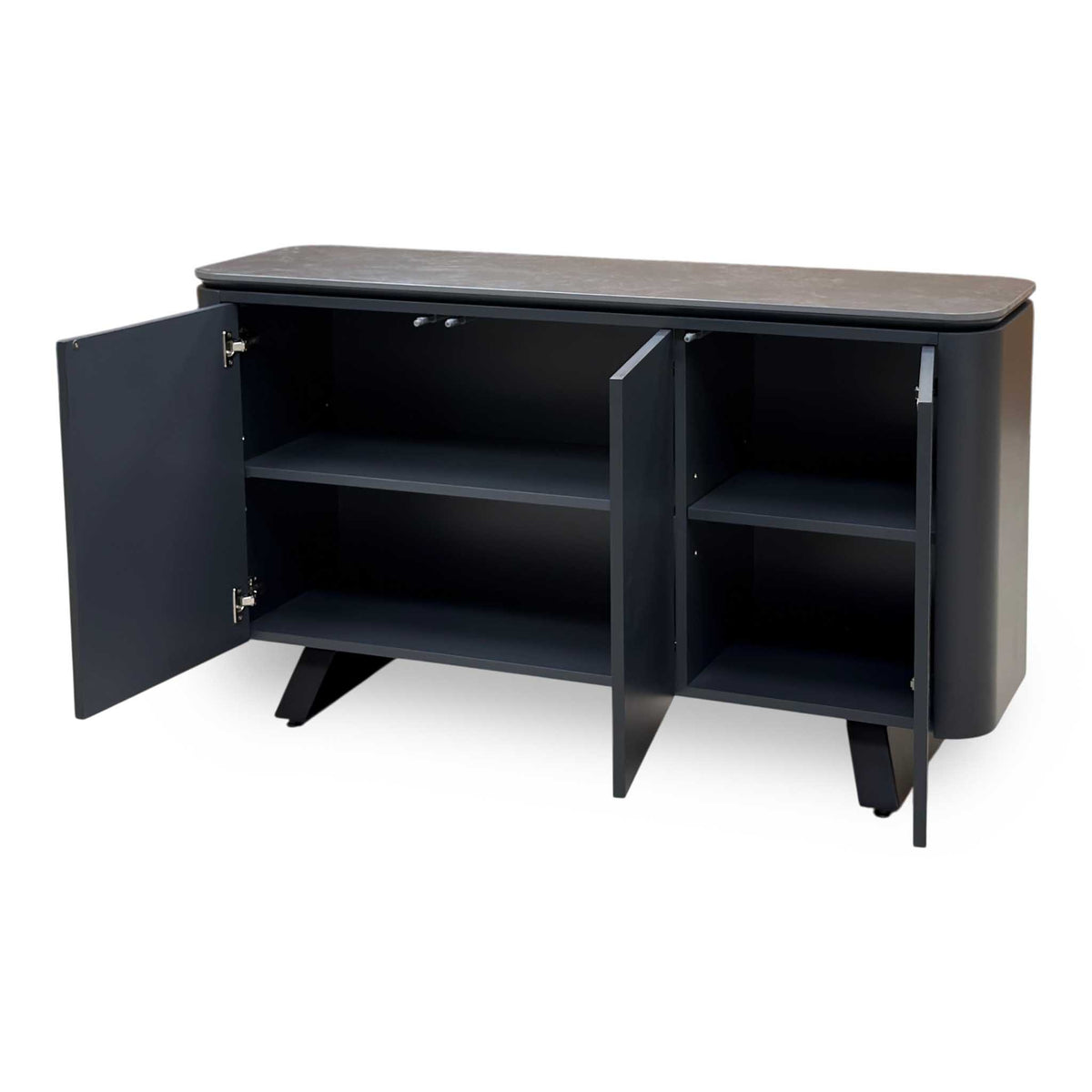 'Warrior' Grey Sintered Stone Top 3 Door Sideboard