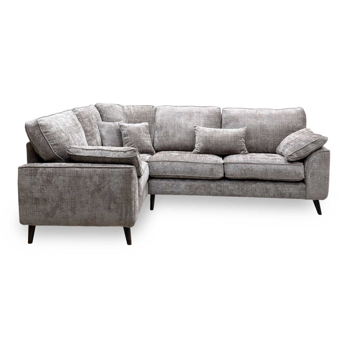 'Theodore' Mink Woven Fabric Left Hand Facing Corner Sofa