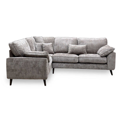 'Theodore' Mink Woven Fabric Left Hand Facing Corner Sofa