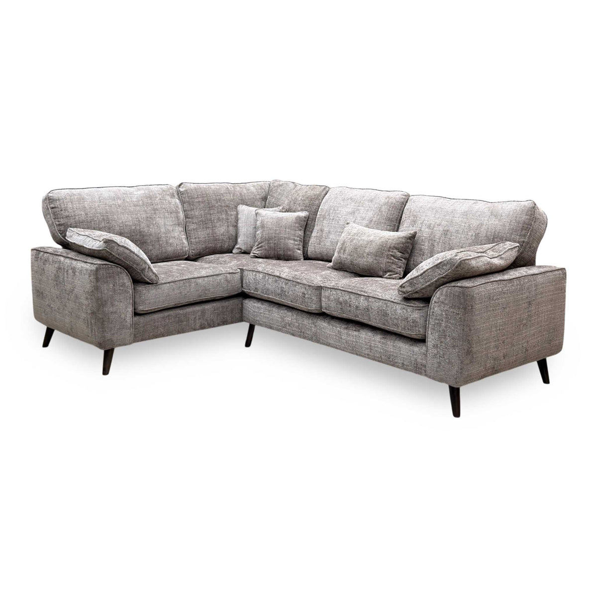 'Theodore' Mink Woven Fabric Left Hand Facing Corner Sofa