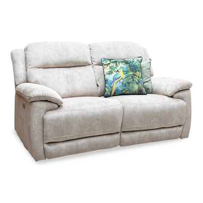 'Touch' Bfa-Bnn-R26 Cream Velvet Fabric 2 Seater Power Recliner Sofa