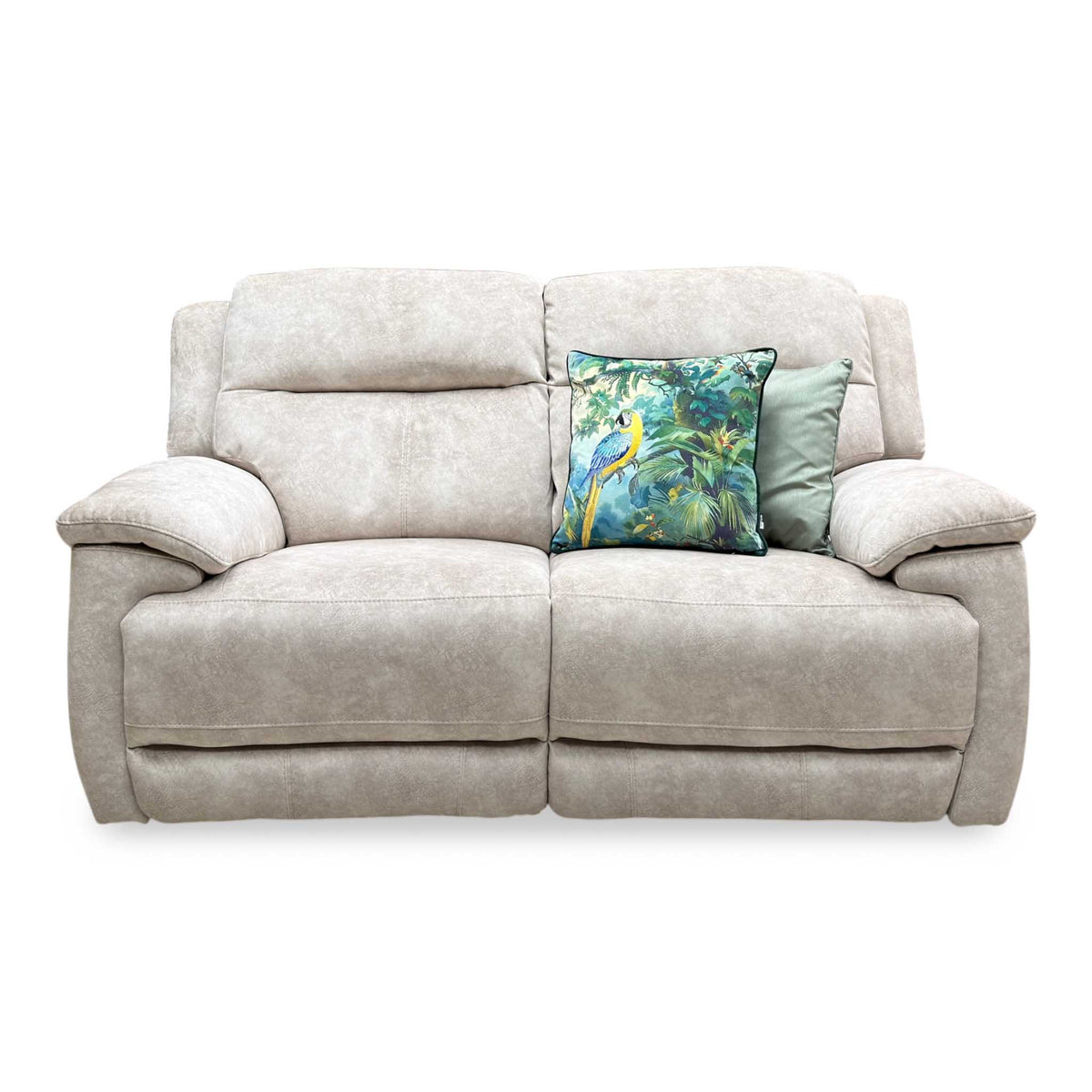 'Touch' Bfa-Bnn-R26 Cream Velvet Fabric 2 Seater Power Recliner Sofa