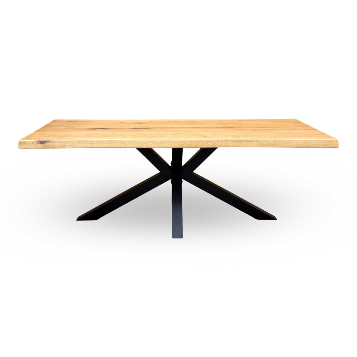 Bodahl ‘Njord’ 1 Oil Solid Oak Raw Edge 220cm Dining Table with Metal Star Base