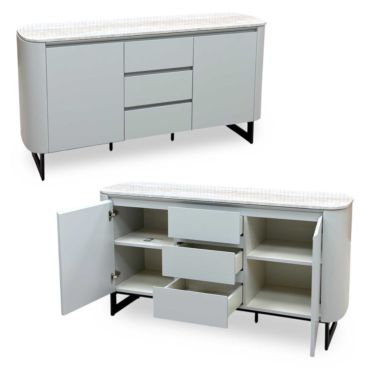‘Germain’ Marble Top 2 Door 3 Drawer Sideboard