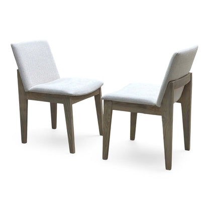 ‘Falun’ Light Grey Fabric Set of 2 Dining Chairs