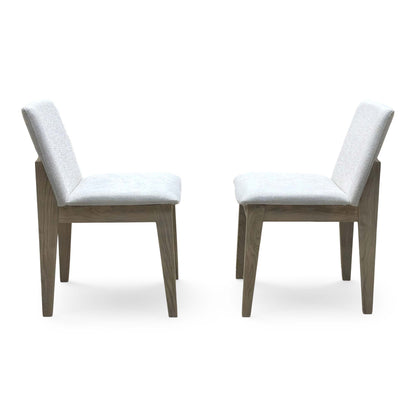 ‘Falun’ Light Grey Fabric Set of 2 Dining Chairs