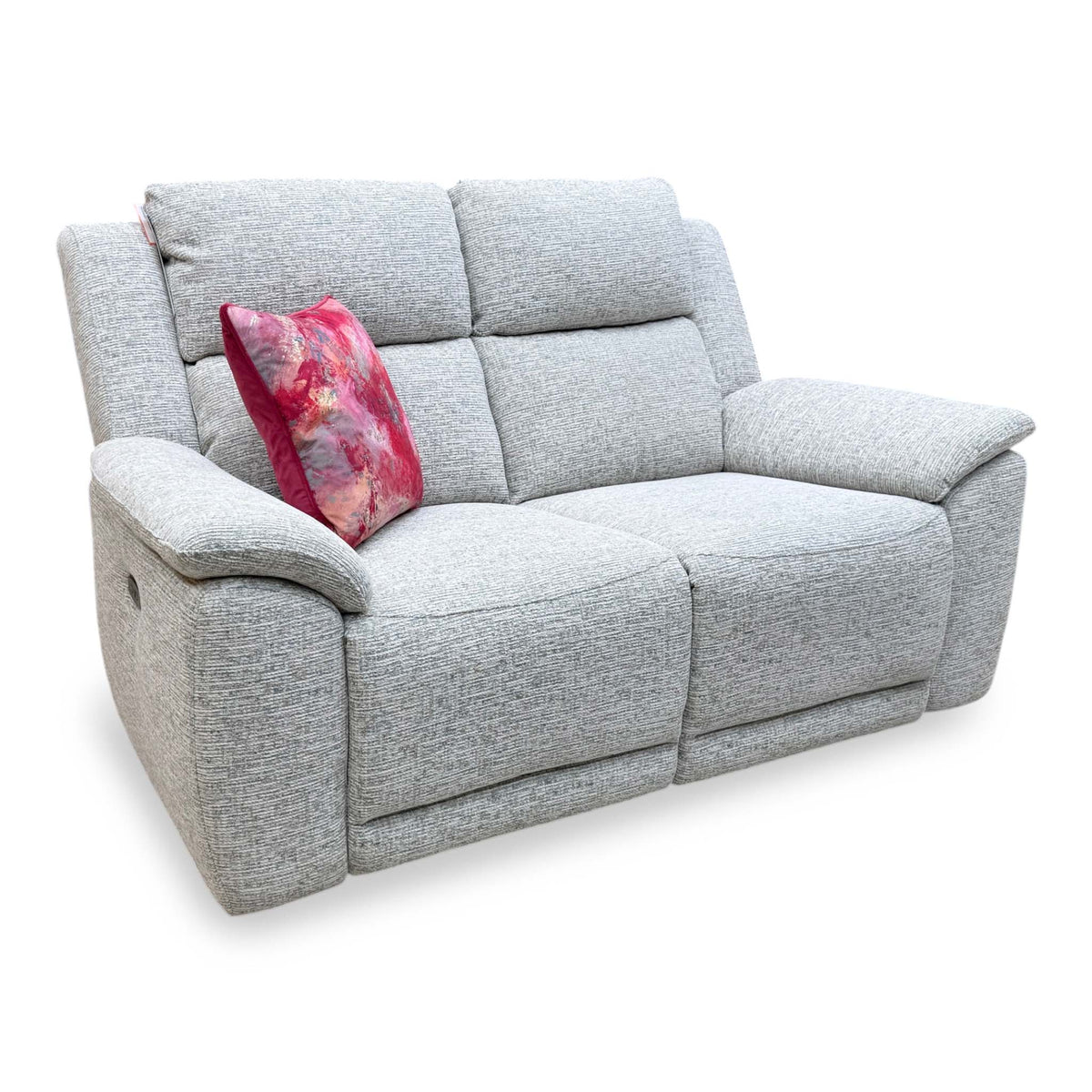 ‘Utah’ Stone Grey We-0102 Woven Fabric 2 Seater Power Recliner Sofa