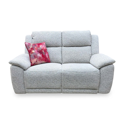 ‘Utah’ Stone Grey We-0102 Woven Fabric 2 Seater Power Recliner Sofa