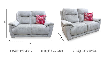 'Sloane' Hudson Mist Grey Fabric 2 + 2 Seater Power Recliner Sofa Set