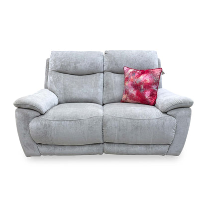 ‘Sloane’ Hudson Mist Grey Fabric 2 Seater Power Recliner Sofa