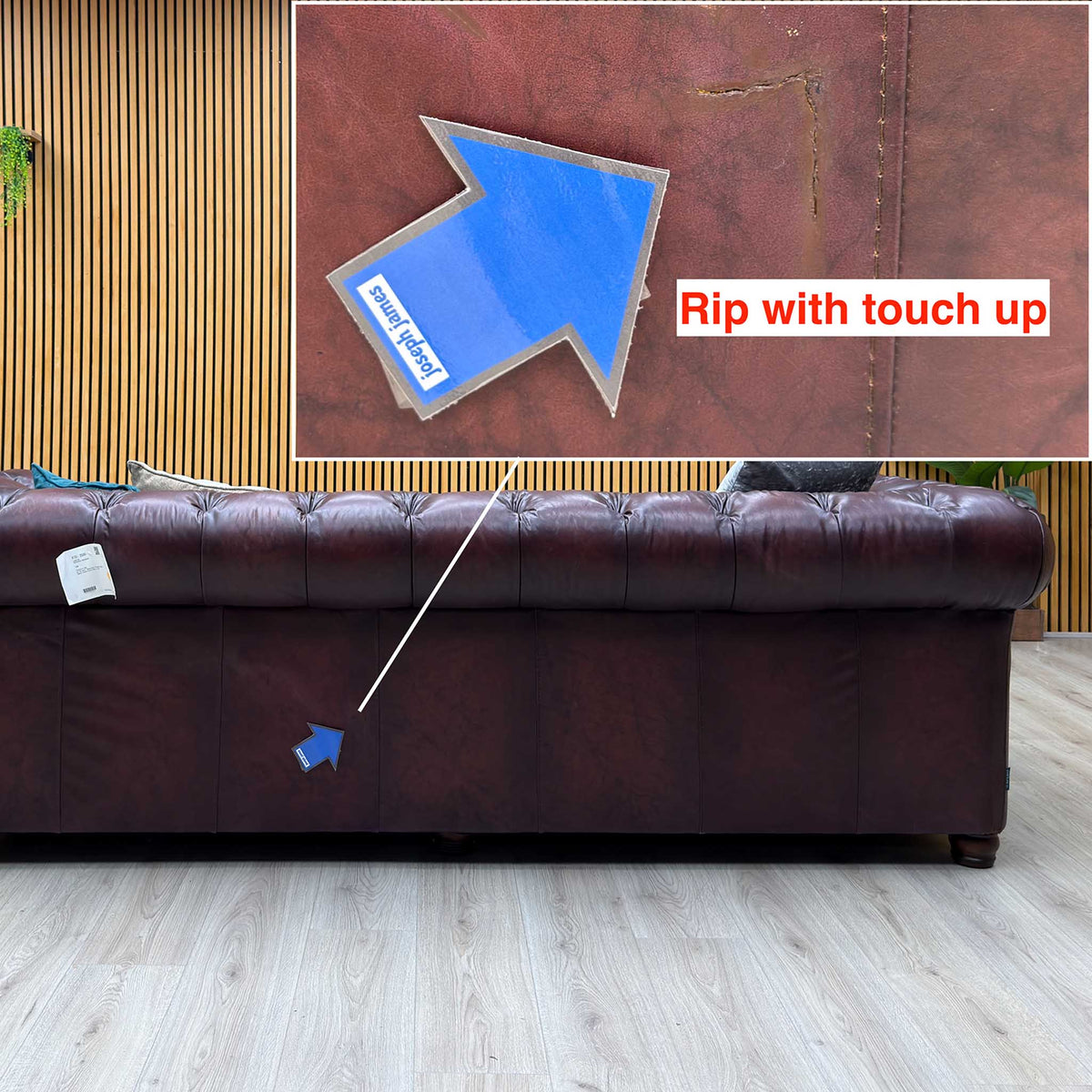 At The Helm ‘Shackleton’ Burgundy Leather 4 Seater Chesterfield Sofa