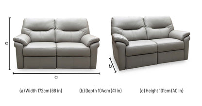 G Plan ‘Seattle’ H001 Oxford Mushroom Grey Leather 2.5 Seater Sofa